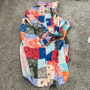 Multiple color flannel button up